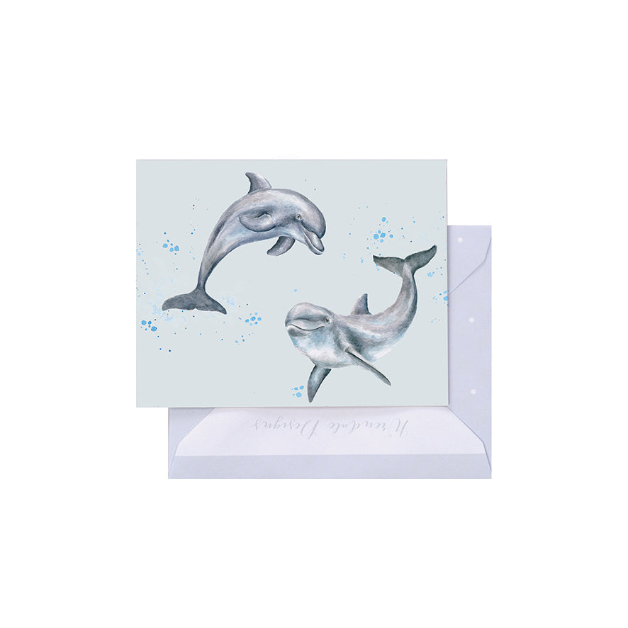 Wrendale Designs Mini card Dolphins FLIPPIN' AROUND