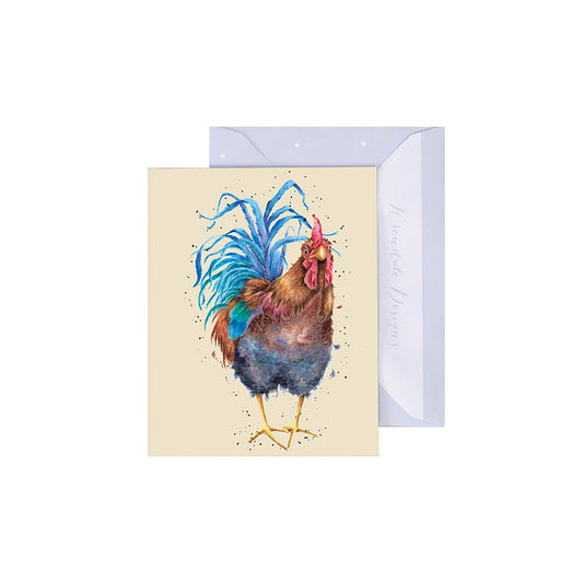 Wrendale Designs Mini card Chook COLOURS OF THE RAINBOW  