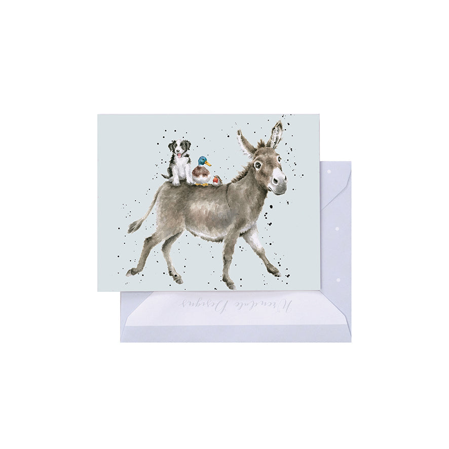 Wrendale Designs Mini card Donkey THE DONKEY RIDE