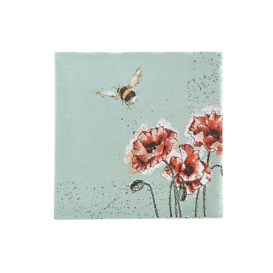 Wrendale Designs Napkins Cocktail BEE & POPPIES