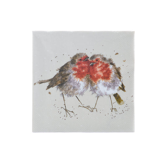 Wrendale Designs Napkins Cocktail ROBINS two