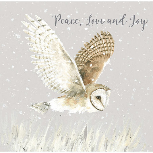 Wrendale Designs Christmas Cards Box-8 Premium OWL Snowy Meadow