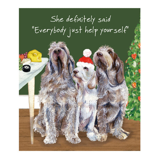 The Little Dog Laughed Mini Christmas Card Dog ITALIANO SPINONI Jabba, Caspar & Yoda
