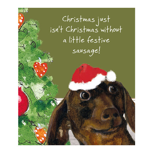 The Little Dog Laughed Mini Christmas Card Dog DACHSHUND Betty