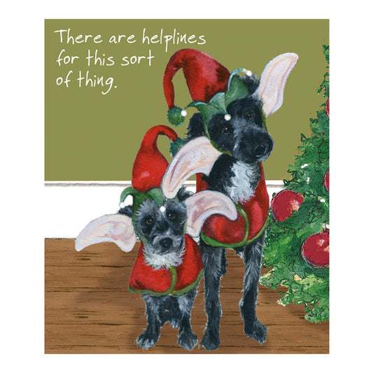 The Little Dog Laughed Mini Christmas Card Dog PATTERDALE TERRIERS Ringo & Paul