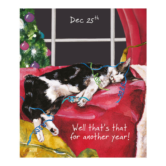 The Little Dog Laughed Mini Christmas Card Cat TABBY MOGGIE Sid