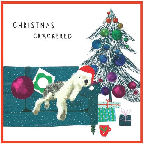 Cinnamon Aitch Christmas Card Margot Dog CRACKERED