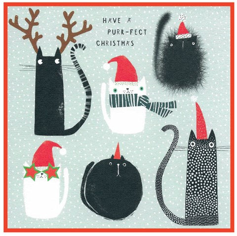 Cinnamon Aitch Christmas Card Margot Cat PURR-FECT CHRISTMAS