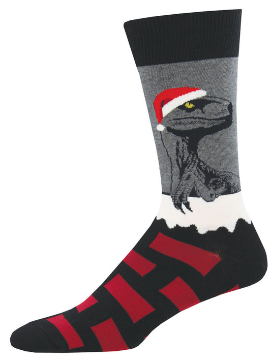 Socksmith Socks Christmas Large (men) RAPTORS WITH SANTA HAT grey