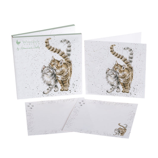 Wrendale Designs Notecard Set TWO TABBY CATS