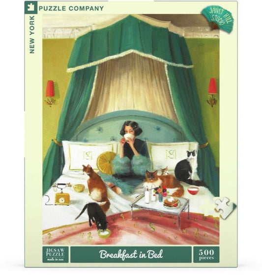 Jigsaw New York Puzzle Co Janet Hill BREAKFAST in BED 500pc