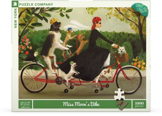 Jigsaw New York Puzzle Co Janet Hill MISS MOON'S BIKE 1000pc