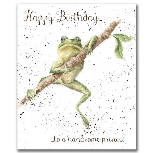 Wrendale Designs card Occasions Birthday HANDSOME PRINCE frog