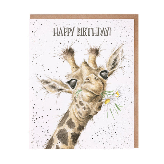 Wrendale Designs card Occasions Birthday BIRTHDAY FLOWERS giraffe