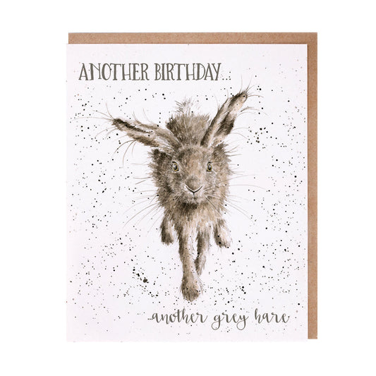 Wrendale Designs card Occasions Birthday LITTLE GREY HARE hare