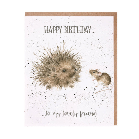 Wrendale Designs card Occasions Friendship LOVELY FRIEND hedgehog mouse