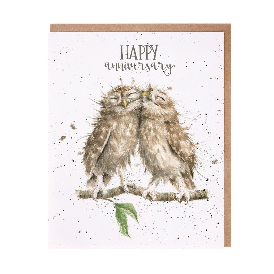 Wrendale Designs card Occasions Couple ANNIVERSARY OWLS owls
