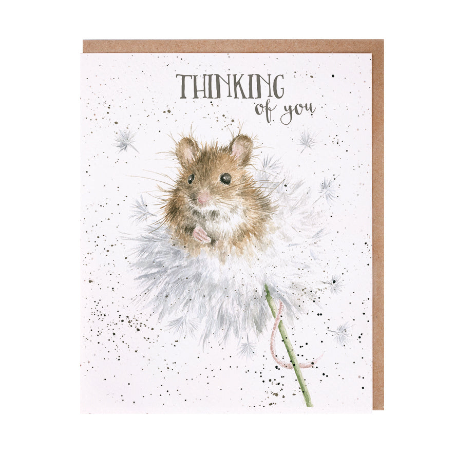 Wrendale Designs card Occasions Thinking of you DANDELION mouse