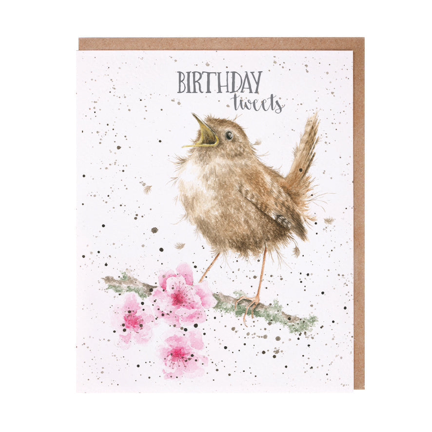 Wrendale Designs card Occasions Birthday BIRTHDAY TWEETS bluetit birds