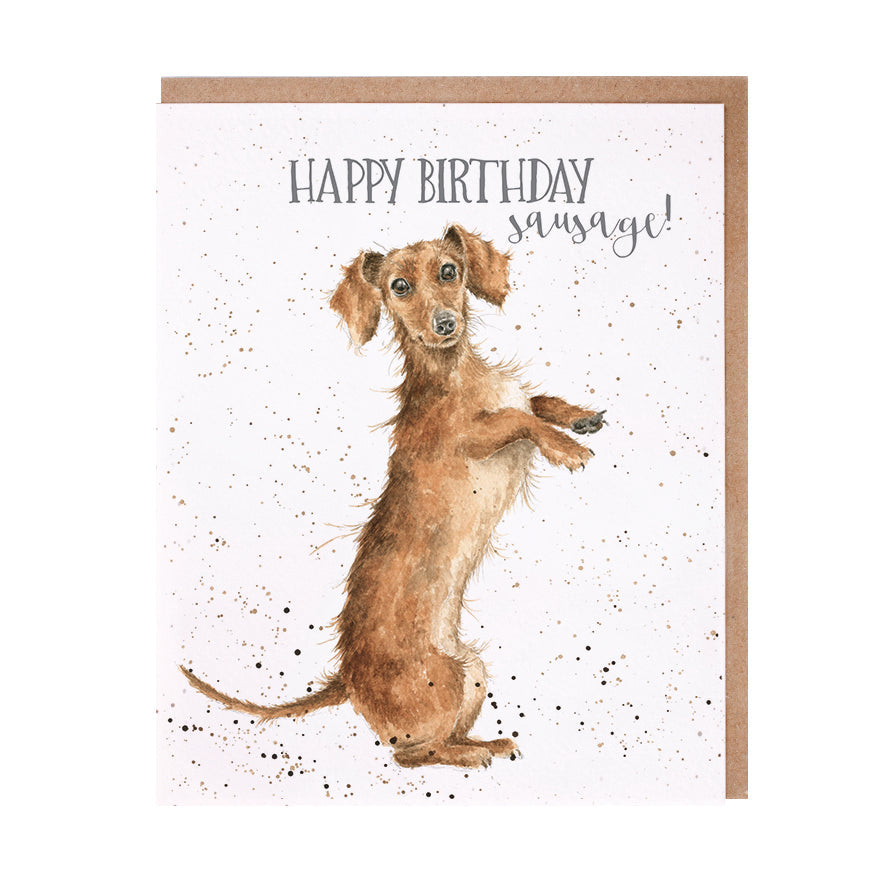 Wrendale Designs card Occasions Birthday SAUSAGE dog dachshund