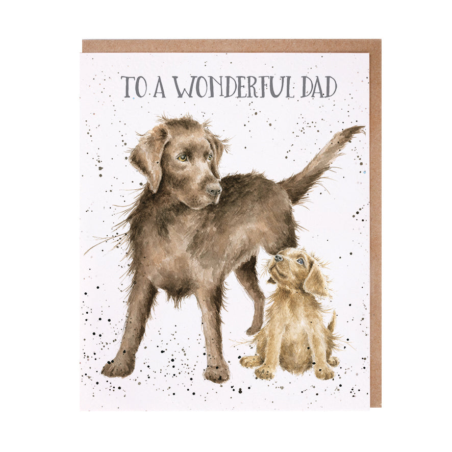 Wrendale Designs card Occasions Father WONDERFUL DAD dog labradors