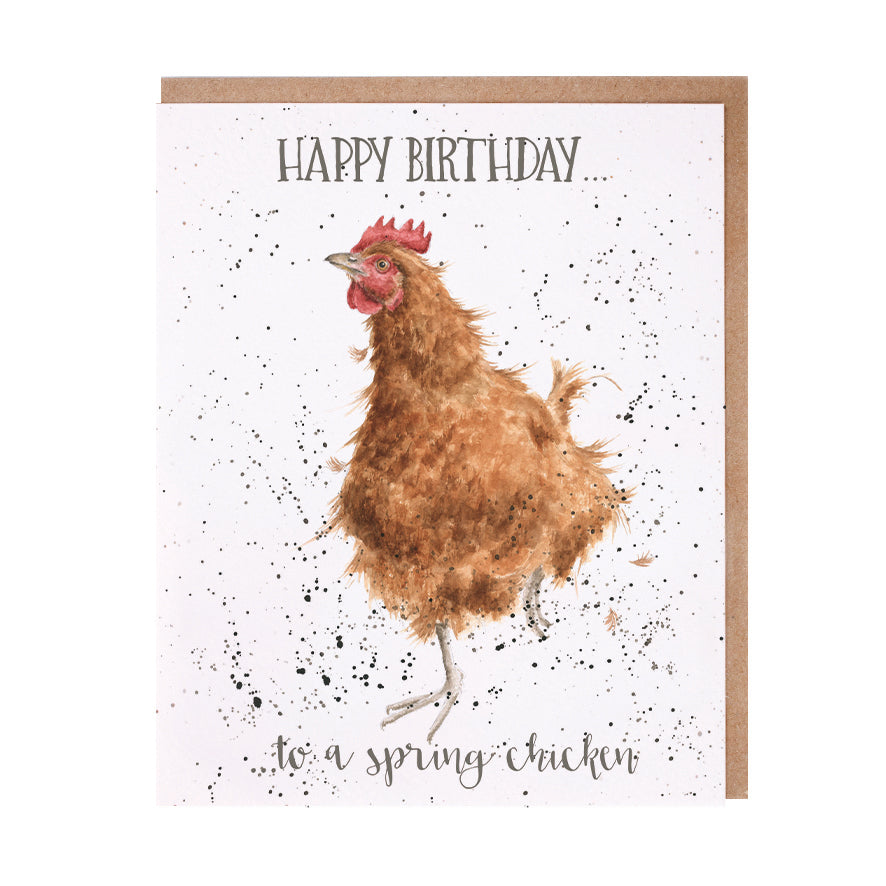 Wrendale Designs card Occasions Birthday SPRING CHICKEN hen