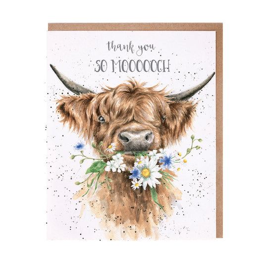 Wrendale Designs card Occasions Thanks SOO MUCH cow 