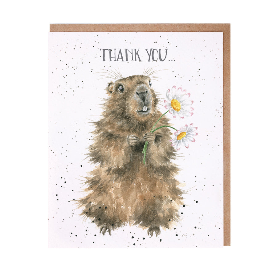 Wrendale Designs card Occasions A MARMOT THANK YOU marmot