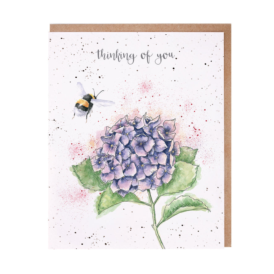 Wrendale Designs card Occasions Thinking of you HYDRANGEA