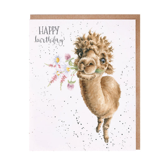 Wrendale Designs card Occasions Birthday HAND PICKED FOR YOU alpaca 