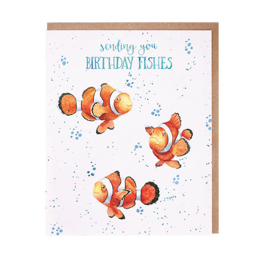 Wrendale Designs card Occasions Birthday BIRTHDAY FISHES clown fish 
