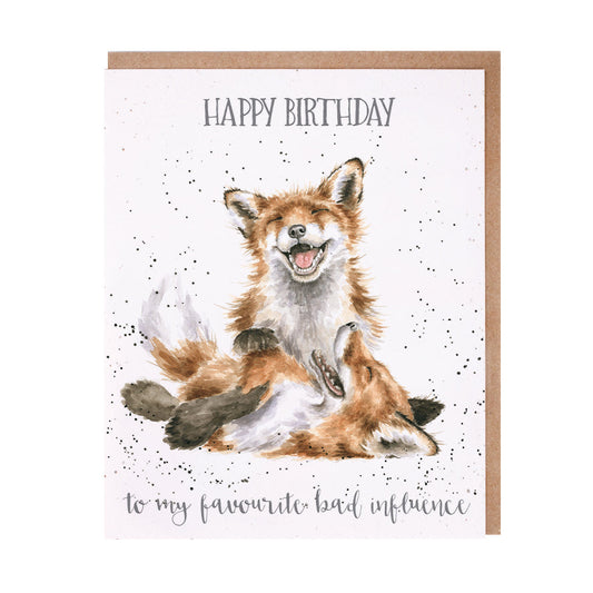Wrendale Designs card Occasions Birthday BAD INFLUENCE foxes  