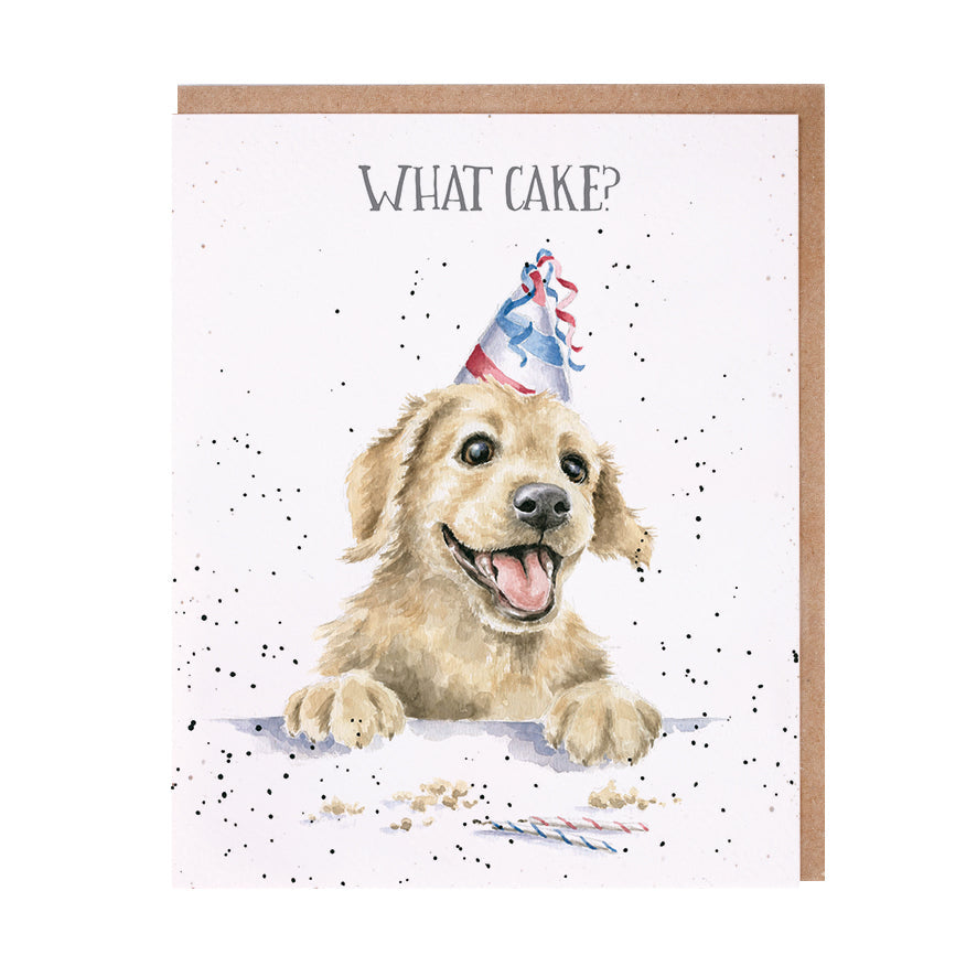 Wrendale Designs card Occasions Birthday WHAT CAKE? Dog