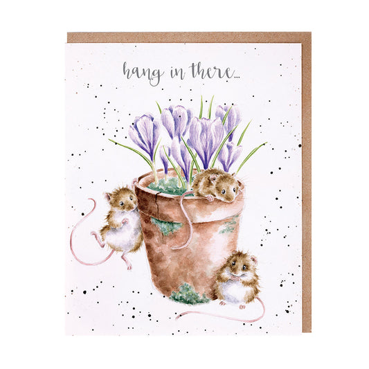 Wrendale Designs card Occasions Thinking of you HANG IN THERE mice 