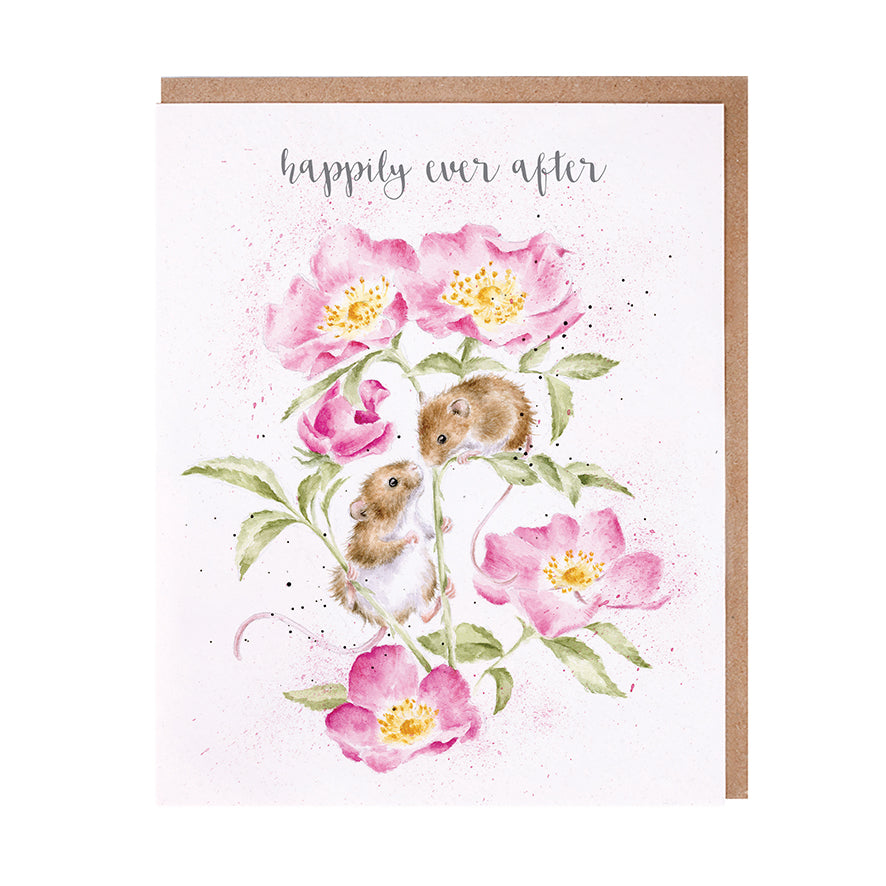 Wrendale Designs card Occasions Wedding HAPPILY EVER AFTER mice