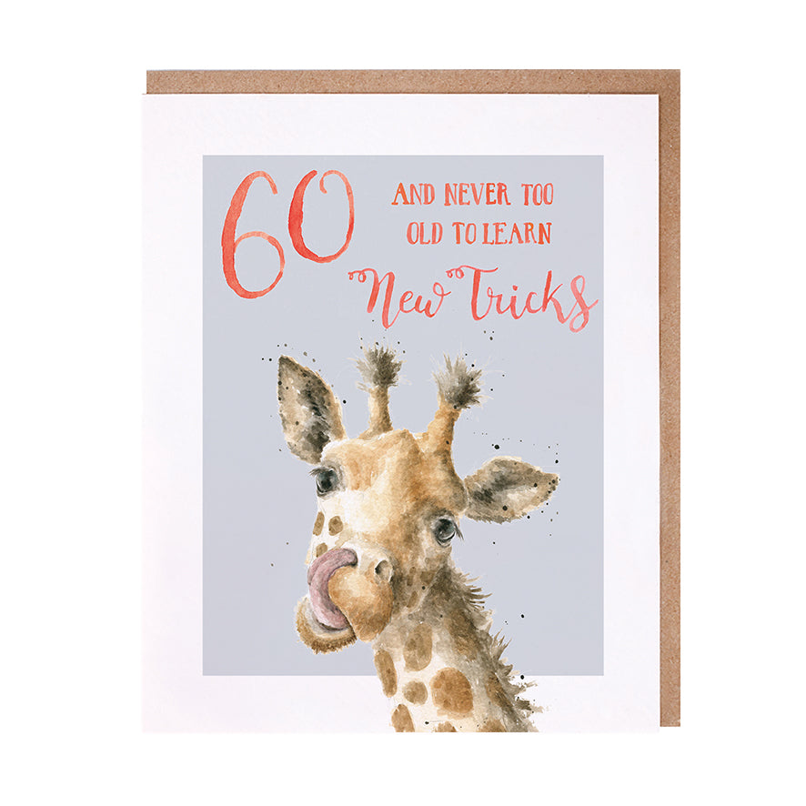 Wrendale Designs card Animal Celebrations 60th Birthday GIRAFFE
