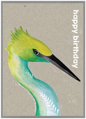 Cinnamon Aitch Quirky Birds & Critters Card HERRON