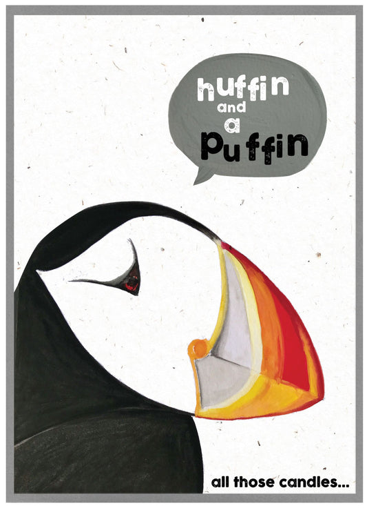 Cinnamon Aitch Quirky Birds & Critters Card PUFFIN