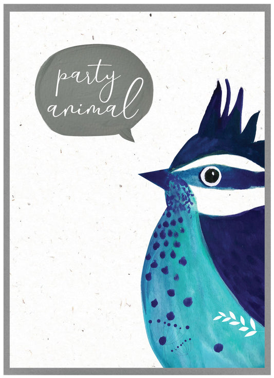 Cinnamon Aitch Quirky Birds & Critters Card BLUE BIRD