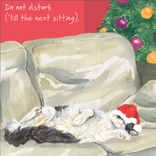 The Little Dog Laughed Christmas Card Cat GREY & WHITE MOGGIE Martha