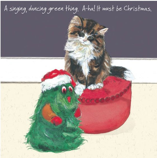 The Little Dog Laughed Christmas Card Cat NORWEGIAN FOREST CAT Leo