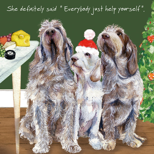The Little Dog Laughed Christmas Card Dog ITALIANO SPINONI Jabba, Caspar & Yoda