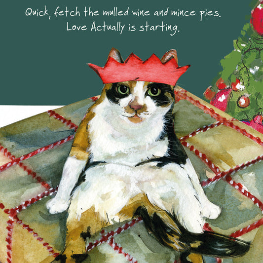 The Little Dog Laughed Christmas Card Cat CALICO Petal