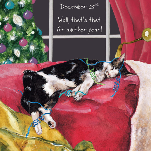 The Little Dog Laughed Christmas Card Cat TABBY MOGGIE Sid