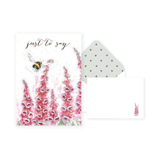 Wrendale Designs Writing Set BEE & FOXGLOVES Just to Say