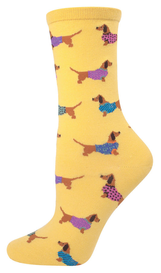 Socksmith Socks Small (women) DACHSHUND yellow
