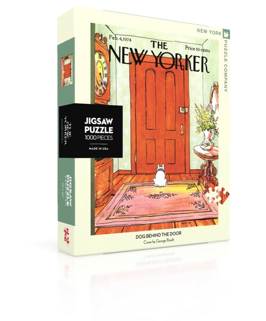 Jigsaw New York Puzzle Co DOG BEHIND THE DOOR 1000pc