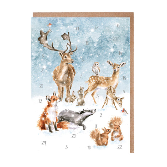 Wrendale Designs Advent Calendar Card WOODLAND ANIMALS
