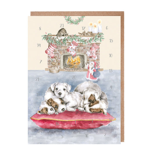 Wrendale Designs Advent Calendar Card PUPPIES & KITTY CAT