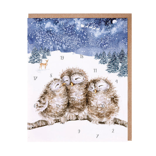 Wrendale Designs Advent Calendar Card OWLS